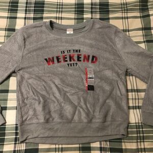 No Boundaries Is It The Weekend Yet Sweatshirt Soft Fuzzy S 3/5